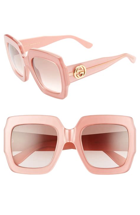 gucci 54mm oval sunglasses|Gucci square tortoise sunglasses.